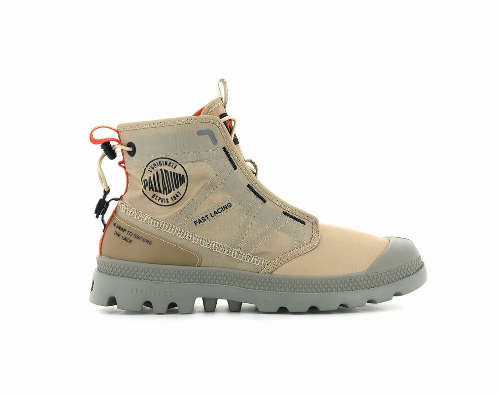 Palladium Pampa Travel Lite Womens Boots Khaki Australia [DMTHJC-642]